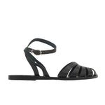 Aella Leather Black sandals side