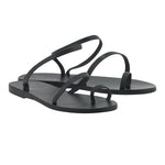 Apli Eleftheria Leather Black sandals 3-4