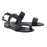 Clio Leather Black Sandals 3-4