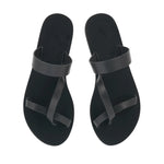 Daphnae Leather Black sandals top