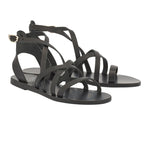 Delia Leather Black sandals 3-4