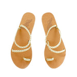 Eleftheria Leather Platinum sandals top