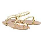 Eleftheria Leather Platinum sandals 3-4