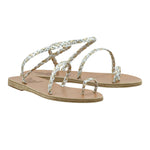 Eleftheria Leather Plat/Silver sandals 3-4