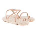 Eleftheria Shearling Natural sandals 3-4