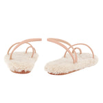 Eleftheria Shearling Natural sandals back