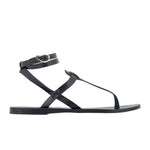 Estia Leather Black sandals side