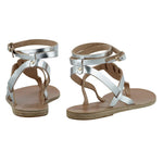 Estia Leather Silver sandals back