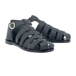 Homeria Leather Black sandals 3-4
