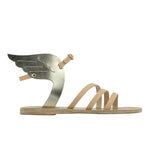 Ikaria Leather Natural/Platinum sandals side