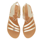Ikaria Leather Platinum sandals top