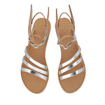 Ikaria Leather Silver sandals top