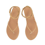 Celia Leather Natural sandals top