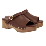 Classic Clog Leather Chestnut sandals 3-4