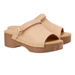Classic Clog Leather Natural sandals 3-4