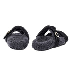 Latria Suede/Sheepskin All Black sandals back