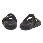 Latria Felt/Sheepskin Black sandals back