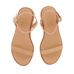 Irida Leather Natural flatform sandals top