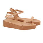 Irida Leather Natural flatform sandals 3-4