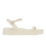 Irida Leather Off white flatform sandals side