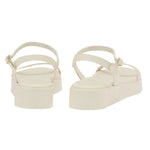Irida Leather Off white flatform sandals back