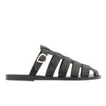 Cosmia Leather Black sandals side