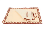 Set Of 2 Placemats Ecru/Maroon