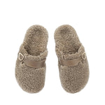 Vasilitsa Shearling Camel sandals top