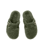 Vasilitsa Shearling Khaki sandals top