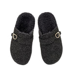 Vasilitsa Felt/Sheepskin Black sandals top