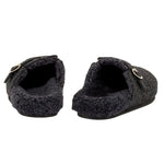 Vasilitsa Felt/Sheepskin Black sandals back