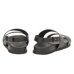 Dimos Leather Black backstrap sandals back