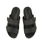 Diogenis Leather Black slide sandals top