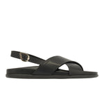 Ikesia Leather Black sandals side