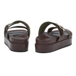Latria 2Flatform Leather Khaki sandals back