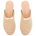 The Slipper Raffia Nat/Platinum top