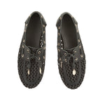 Pliaria Boat Shoe Raffia Black top