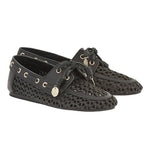 Pliaria Boat Shoe Raffia Black 3-4