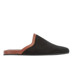Thelma Suede Black/Cotto slipper side view