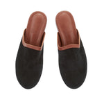 Thelma Suede Black/Cotto slipper top view