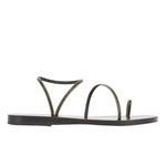 Eleftheria Stitch Leather Black sandals side