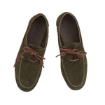 Pliario Suede Leather Olive boat shoes top