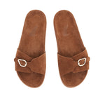 Stoa Suede Rust sandals top