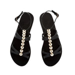 Akrivi Leather Black sandals top