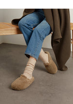 Vasilitsa Shearling Camel sandals