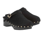 Classic Closed Clog Pony Black 3-4 view