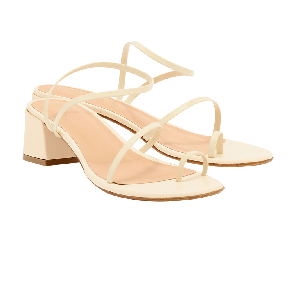 Chora Block Heel Off White
