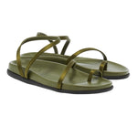 Eleftheria Footbed Satin Khaki sandals 3-4
