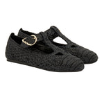 Women Shoe Raffia Black