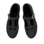 Women Shoe Raffia Black